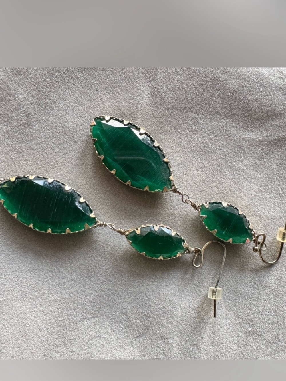 Kendra Scott Green Double Drop Earrings Dangle Women - Picture 5 of 5